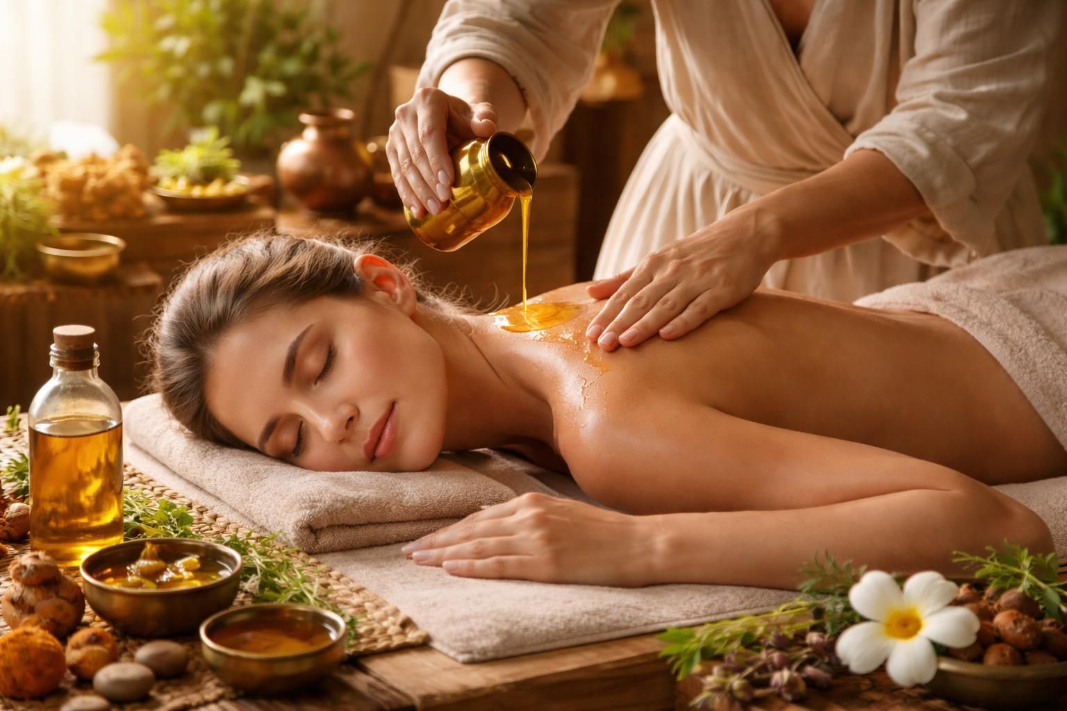 découvrez comment l'huile de massage ayurvédique peut améliorer votre bien-être, apaiser votre esprit et revitaliser votre corps grâce à des ingrédients naturels.