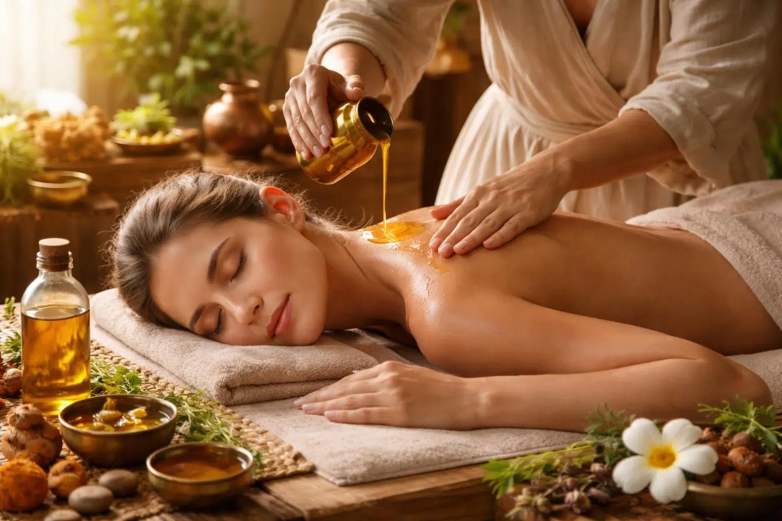 découvrez comment l'huile de massage ayurvédique peut améliorer votre bien-être, apaiser votre esprit et revitaliser votre corps grâce à des ingrédients naturels.